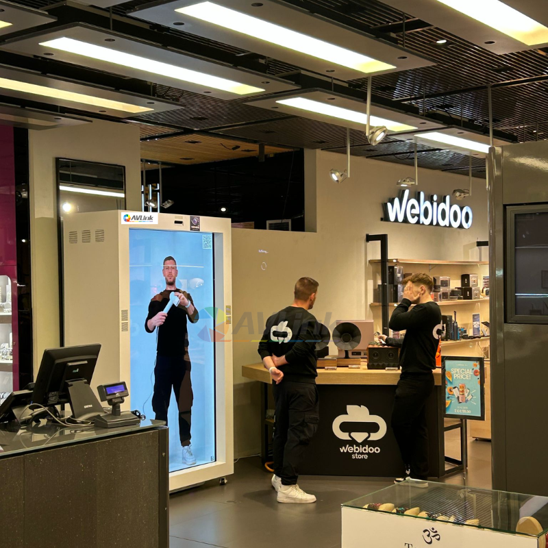 86inch transparent holobox in retail