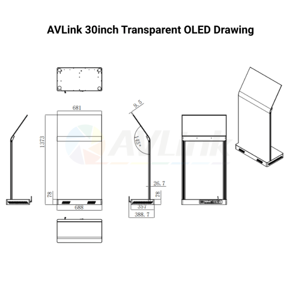 Avlink 30 inch transparent oled Digital Display
