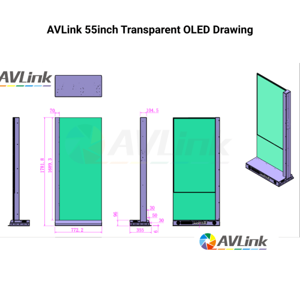 55 inch transparent oled Digital Display