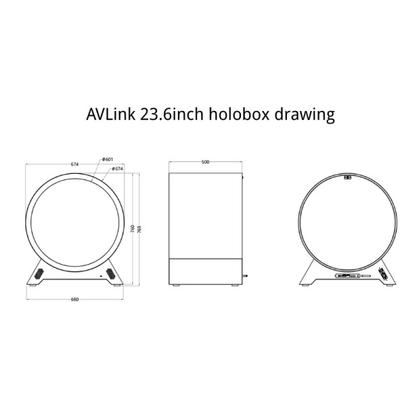 24 inch 16 inch Round LCD Display Transparent Holobox - Image 4
