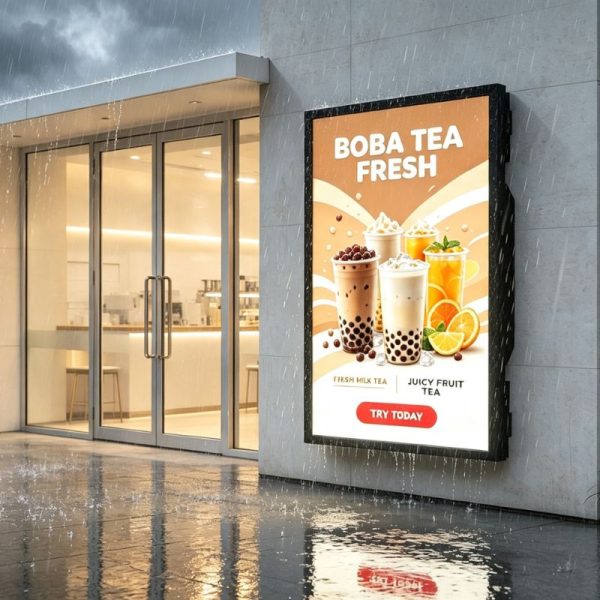 75 inch High Bright IP66 Outdoor Digital Signage Display raining