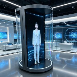 75 inch 360 degree Double-sided AI Transparent 3D Holographic display