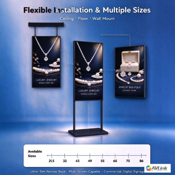 65 inch Window Facing Digital Signage for Retail Stores